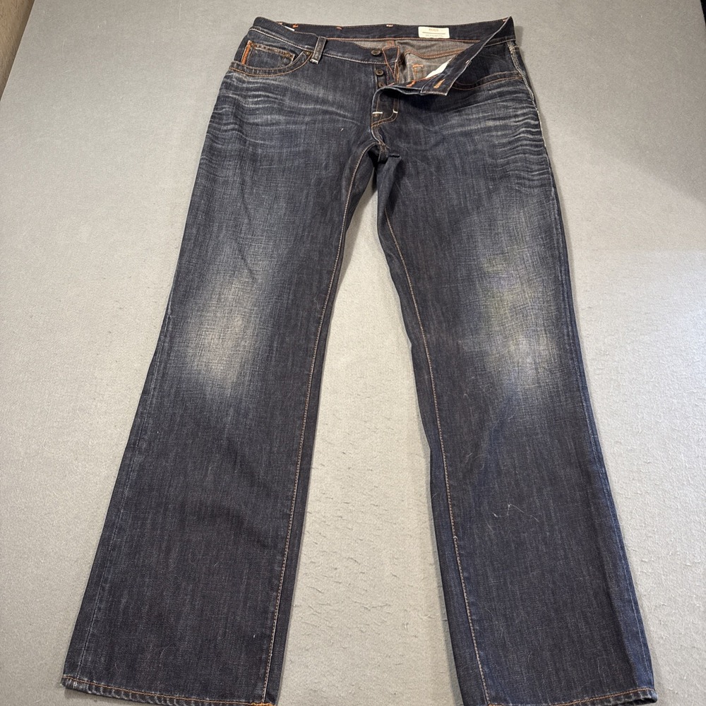 Hugo Boss Jeans 36X32 Orange 25 Label Relaxed Fit Button Fly‎ 100% Cotton Denim